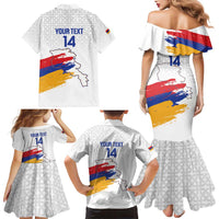 Custom Armenia Football Family Matching Mermaid Dress and Hawaiian Shirt Armenian Map Knot Pattern