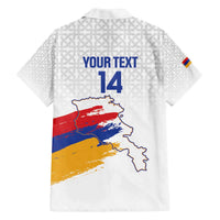 Custom Armenia Football Family Matching Off The Shoulder Long Sleeve Dress and Hawaiian Shirt Armenian Map Knot Pattern