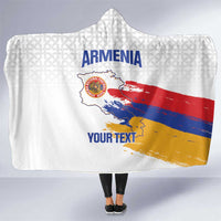 Custom Armenia Football Hooded Blanket Armenian Map Knot Pattern