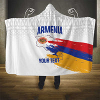Custom Armenia Football Hooded Blanket Armenian Map Knot Pattern