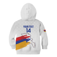 Custom Armenia Football Kid Hoodie Armenian Map Knot Pattern
