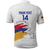 Custom Armenia Football Polo Shirt Armenian Map Knot Pattern