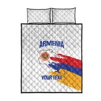 Custom Armenia Football Quilt Bed Set Armenian Map Knot Pattern