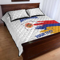 Custom Armenia Football Quilt Bed Set Armenian Map Knot Pattern