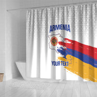 Custom Armenia Football Shower Curtain Armenian Map Knot Pattern