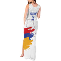 Custom Armenia Football Tank Maxi Dress Armenian Map Knot Pattern