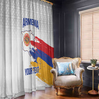 Custom Armenia Football Window Curtain Armenian Map Knot Pattern