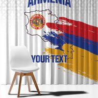 Custom Armenia Football Window Curtain Armenian Map Knot Pattern
