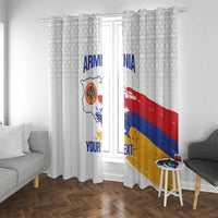 Custom Armenia Football Window Curtain Armenian Map Knot Pattern