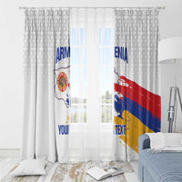 Custom Armenia Football Window Curtain Armenian Map Knot Pattern
