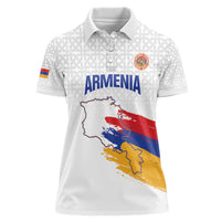 Custom Armenia Football Women Polo Shirt Armenian Map Knot Pattern