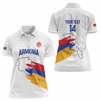 Custom Armenia Football Women Polo Shirt Armenian Map Knot Pattern