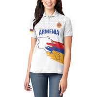 Custom Armenia Football Women Polo Shirt Armenian Map Knot Pattern