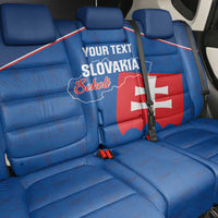 Custom Slovakia Football Back Car Seat Cover Come On Sokoli Falcon Pattern