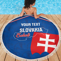 Custom Slovakia Football Beach Blanket Come On Sokoli Falcon Pattern