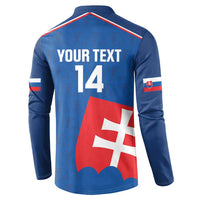 Custom Slovakia Football Button Sweatshirt Come On Sokoli Falcon Pattern