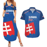 Custom Slovakia Football Couples Matching Summer Maxi Dress and Hawaiian Shirt Come On Sokoli Falcon Pattern