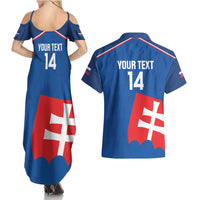 Custom Slovakia Football Couples Matching Summer Maxi Dress and Hawaiian Shirt Come On Sokoli Falcon Pattern