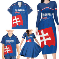 Custom Slovakia Football Family Matching Long Sleeve Bodycon Dress and Hawaiian Shirt Come On Sokoli Falcon Pattern