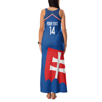 Custom Slovakia Football Family Matching Tank Maxi Dress and Hawaiian Shirt Come On Sokoli Falcon Pattern
