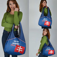 Custom Slovakia Football Grocery Bag Come On Sokoli Falcon Pattern