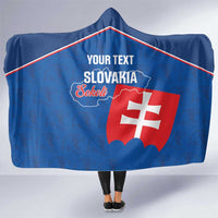Custom Slovakia Football Hooded Blanket Come On Sokoli Falcon Pattern
