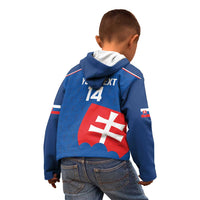 Custom Slovakia Football Kid Hoodie Come On Sokoli Falcon Pattern