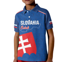 Custom Slovakia Football Kid Polo Shirt Come On Sokoli Falcon Pattern