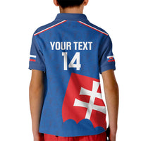 Custom Slovakia Football Kid Polo Shirt Come On Sokoli Falcon Pattern