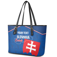 Custom Slovakia Football Leather Tote Bag Come On Sokoli Falcon Pattern
