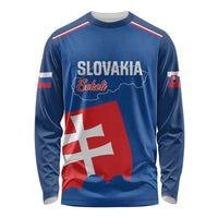 Custom Slovakia Football Long Sleeve Shirt Come On Sokoli Falcon Pattern