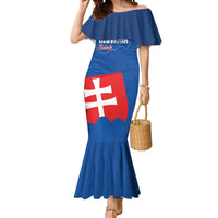 Custom Slovakia Football Mermaid Dress Come On Sokoli Falcon Pattern