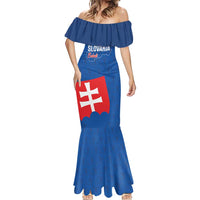 Custom Slovakia Football Mermaid Dress Come On Sokoli Falcon Pattern