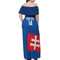 Custom Slovakia Football Off Shoulder Maxi Dress Come On Sokoli Falcon Pattern
