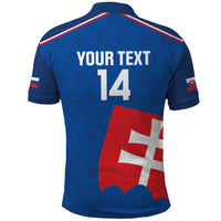Custom Slovakia Football Polo Shirt Come On Sokoli Falcon Pattern