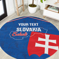 Custom Slovakia Football Round Carpet Come On Sokoli Falcon Pattern