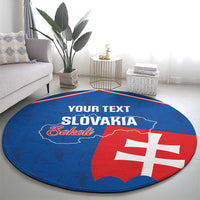 Custom Slovakia Football Round Carpet Come On Sokoli Falcon Pattern