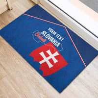 Custom Slovakia Football Rubber Doormat Come On Sokoli Falcon Pattern