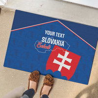 Custom Slovakia Football Rubber Doormat Come On Sokoli Falcon Pattern
