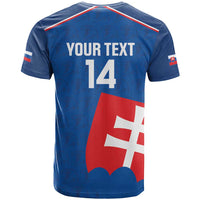 Custom Slovakia Football T Shirt Come On Sokoli Falcon Pattern