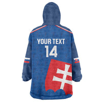 Custom Slovakia Football Wearable Blanket Hoodie Come On Sokoli Falcon Pattern