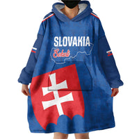 Custom Slovakia Football Wearable Blanket Hoodie Come On Sokoli Falcon Pattern