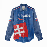 Custom Slovakia Football Women Casual Shirt Come On Sokoli Falcon Pattern