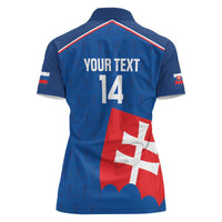 Custom Slovakia Football Women Polo Shirt Come On Sokoli Falcon Pattern