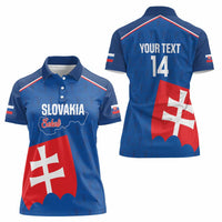 Custom Slovakia Football Women Polo Shirt Come On Sokoli Falcon Pattern