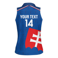 Custom Slovakia Football Women Sleeveless Polo Shirt Come On Sokoli Falcon Pattern