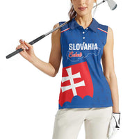 Custom Slovakia Football Women Sleeveless Polo Shirt Come On Sokoli Falcon Pattern