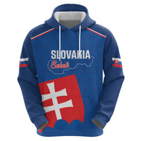 Custom Slovakia Football Zip Hoodie Come On Sokoli Falcon Pattern