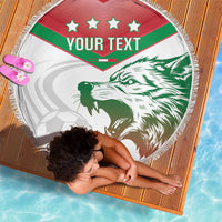 Custom Italy Football Beach Blanket Go Gli Azzurri Italian Wolf