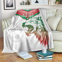 Custom Italy Football Blanket Go Gli Azzurri Italian Wolf